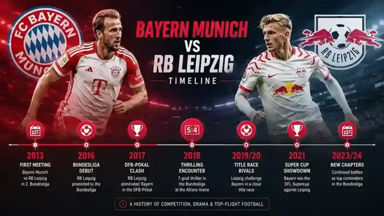 Bayern Munich vs RB Leipzig Timeline