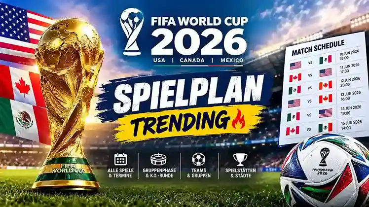 WM 2026 Spielplan trending: Übersicht mit allen 104 Spielen, Gruppen A–L und Anstoßzeiten für Deutschland.
